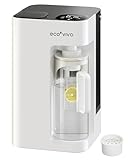 Ecoviva MATE 3 Filtro da tavolo ad osmosi inversa, impianto per acqua potabile, flusso d'acqua automatico, filtrazione a 8 fasi, rapporto di risparmio 3:1, monitor TDS, erogatore d'acqua, bianco