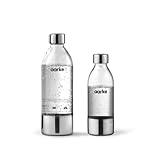 aarke 2 x Bottiglia Gasatore d’acqua Carbonator 3, senza BPA con Dettagli in Acciaio, 800ml + 450ml