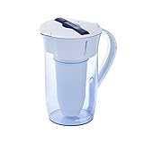 ZeroWater Caraffa filtrante rotonda da 10 tazze con filtro avanzato a 5 stadi, misuratore della qualità dell'acqua+cartuccia filtro dell'acqua inclusa, 2,4 litri, trasparente