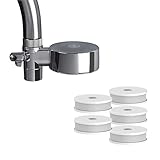 Tappwater EcoPro Compact - Il più piccolo filtro per acqua di rubinetto, filtra oltre 100 sostanze. Sistema di filtraggio a 5 stadi con nanotecnologia (cromo, 6 ricambi).