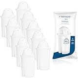 Wessper Cartucce filtranti Aqua Classic per caraffa filtrante Dafi, Brita, Laica Anna BWT, Zelmer, Pearl Co, Filtri a carbone attivo per caraffe, 10 pezzi