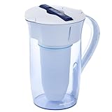 ZeroWater Caraffa Filtrante a 5 Fasi da 2,4 L con Design Arrotondato - Brocca Acqua Filtrante con Certificazione NSF - Riduce la Presenza di Piombo PFOA/PFOS e Altri Metalli Pesanti - Bianca e Blu