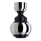 Siroflex 2525/5S Saturn Rompigetto Aeratore Doccetta Rubinetto Cucina Made in Italy Cromato Nero | Aeratore Rubinetto Con Prolunga Snodabile | Areatore Per Rubinetti Con Risparmio Idrico E Filtro