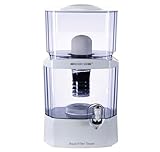 ECODE Caraffa Filtrante Fissa con Purificatore Acqua e Dispenser Depuratore Acqua Rubinetto Potabile con Filtro ed Erogatore, Sistema Filtrante 8 Livelli e Grande Serbatoio 24 L – Water Filter Tower