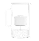 Wessper Caraffa Filtrante in Vetro 3L con 1 Cartuccia | Ricambio per Dafi Unimax Aquaphor A5 BRITA Maxtra+ PHILIPS AWP212/10 | Elimina Cloro, Impurità e Metalli Pesanti | Bianco