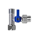 Valvola di intercettazione adattatore a T 3/8' x 3/8' pollici per il collegamento di filtro dell'acqua, osmosi inversa, frigoriferi side-by-side, macchina da caffè (3/8' AG x 3/8' AG x 3/8')