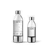 aarke 2 x Bottiglia Gasatore d’acqua Carbonator 3, senza BPA con Dettagli in Acciaio, 800ml + 450ml
