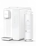 Ecoviva Impianto di osmosi UV per acqua potabile, distributore di acqua calda, filtro ad osmosi inversa a 7 livelli, 3:1 puro per scarico, monitor TDS e durata del filtro, purificatore d'acqua