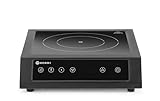 HENDI Piano cottura a induzione da appoggio professionale XL, controllo touch, 60-240°C, 220V, 3500W, 355x400x(H)100mm, ghisa e vetro temperato, nero