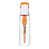 PearlCo Solid, borraccia con filtro dell'acqua, 0,7 litri (arancione), senza BPA, per scuola, sport, acqua, bambini, in viaggio
