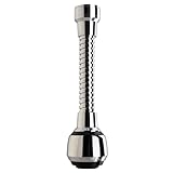 Siroflex 2510/S Milady Doccino Per Lavandino Cucina Con Cannuccia Flessibile In Ottone Made in Italy | Aeratore Rubinetto Cromato Nero| Areatore Per Rubinetti | Rompigetto Rubinetto Cucina