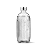 aarke Bottiglia di Vetro per Carbonator Pro (Gasatore d’acqua), Lavabile in Lavastoviglie, Dettagli in Acciaio, 800ml