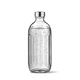 aarke Bottiglia di Vetro [compatibile solo con carbonator PRO]per Carbonator Pro (Gasatore d’acqua), Lavabile in Lavastoviglie, Dettagli in Acciaio, 800ml