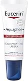 Eucerin Aquaphor SOS Riparatore Labbra 10 g, Balsamo labbra per cura e sollievo immediato in 60 secondi, Burrocacao per pelle secca, screpolata e danneggiata ad azione rapida