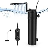 OMECO Filtro interno per acquario, 5 in 1, 8 W, UVC, con timer, 800 l/h, filtro interno regolabile con chiarificatore UVC, pompa per acquario, per acqua di mare e bacino dolce, volume 150-300 l