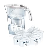 LAICA Stream Line Caraffa Filtrante - 2,3L - Bianca - Timer Digitale - 7 Filtri bi-flux Inclusi, Preserva i Sali Minerali Utili all'Organismo e Riduce Cloro e Calcare - Made in Italy