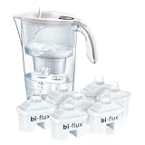 LAICA Stream Line Caraffa Filtrante - 2,3L - Bianca - Timer Digitale - 7 Filtri bi-flux Inclusi, Preserva i Sali Minerali Utili all'Organismo e Riduce Cloro e Calcare - Made in Italy