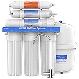 HiKiNS, Sistema di filtraggio dell'Acqua a osmosi inversa RO-150G, Sistema di filtraggio dell'Acqua a 6 Fasi, con Membrana a Flusso Largo, 150 GPD ed efficienza di Risparmio idrico, Certificato FDA