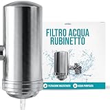 ORINKO Filtro Acqua Rubinetto Multistrato a Carboni Attivi - Purificatore Anticalcare per Cucina e Bagno - Depuratore Sottolavello Filtri Ultrafiltrazione - Cartuccia 6 Mesi - Aeratore Rompigetto