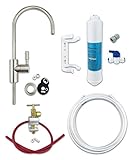 Finerfilters Classic Undersink - Kit filtro acqua potabile, con rubinetto e accessori (nichel spazzolato)