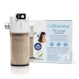 ALKANATUR Filtro per doccia Alkanatur - Completamente privo di solfito di calcio - Elimina fino al 99% di cloro e metalli pesanti - 50.000 litri di acqua - Protegge i capelli e la pelle