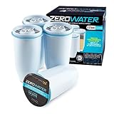 ZeroWater Filtri Caraffa Acqua a 5 Fasi, Filtri Caraffa Filtrante con Certificazione NSF - Filtri Acqua - Riducono la Presenza di Piombo, PFOA/PFOS e Altri Metalli Pesanti - Confezione da 4, Bianco