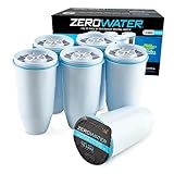 ZeroWater - Cartucce di ricambio per filtro acqua, sistema di filtrazione a 5 stadi riduce fluoruro, cloro, piombo e cromo, 6 filtri