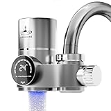 Puramane : filtro acqua rubinetto cucina, purificatore acqua, filtri carbone attivo, tecnologia UV, multi-stadio, schermo LED, filtrazione istantanea anti calcare (sistema + 1 cartuccia filtrante)