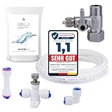 smardy ZO014 Kit di Connessione Acqua con 10m Tubo per Frigorifero 1/4' (6,35mm), Limitatore di Flusso, Raccordo Connettori per Filtro Acqua ad Osmosi Inversa