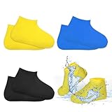 oruola 3 paia di copriscarpe impermeabili, riutilizzabili, impermeabili, in silicone, per evitare la pioggia nelle scarpe, riutilizzabili, taglia unica, unisex per persone all'aperto, ciclismo, hikin,