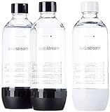 SodaStream Bottiglie Classiche per gasatore d'acqua, Capienza 1 Litro, la confezione include 3 bottiglie in plastica da utilizzare su Gasatori Terra, Spirit, Gaia, Art