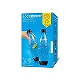 SodaStream DuoPack Fuse 2x bottiglia KST da 1L - lavabile in lavastoviglie (senza BPA) - flaconi di ricambio per SodaStream Bollitore d'acqua con bottiglie in PET, nero, 9x17,2x29