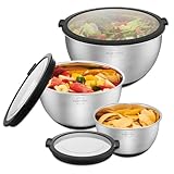 SILBERTHAL Set Ciotole acciaio inox cucina acciaio inox - Coperchio ermetico 1,6L / 3L / 5,1L