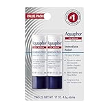 Aquaphor Stick per la riparazione delle labbra, lenisce le labbra secche e screpolate, 2 bastoncini