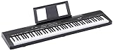 Amazon Basics Pianoforte digitale con tastiera semi-pesata a 88 tasti, pedale sustain, alimentatore, 2 altoparlanti e modalità lezione