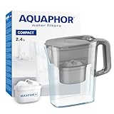 AQUAPHOR Compact Caraffa Filtrante per Acqua con 1 Cartucce MAXFOR+ 200L - 2,4L - Grigio