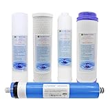 Finerfilters - Filtri di ricambio a 5 fasi, per osmosi inversa, uso domestico, membrana da 50 GPD, confezione da 5