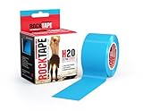 RockTape Nastro Kinesiologico Unisex H2O (5cm x 5m) - Elastico Terapeutico Sportivo, Impermeabile per Spalla, Caviglia, Gomito, Polso, Schinieri e Ginocchio - Blu