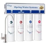 iSpring CU-A4 0,01μm Filtraggio dell'Acqua Sottolavello a Ultrafiltrazione, senza Serbatoio, 4 Stadi, Alta Capacità, Rimozione del 99,99% di Contaminanti, Cambio Rapido, Filtro con Rubinetto Cromato