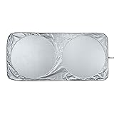Amazon Basics - Parasole per parabrezza anteriore, pieghevole, riflettente, protezione dai raggi UV, 140 cm x 66 cm, 0,1 mm di spessore