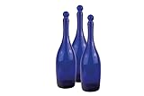 BELLEROFONTE Bottiglie in Vetro Blu per Acqua solarizzata 750 ml con Tappo a Pressione con Guarnizione (3)