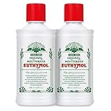 Euthymol Collutorio Originale 500ml x 2, Senza Fluoro, Gusto Intenso, Riduce la Placca, Denti e Gengive Sane, Rinfresca l’Alito, Cura Orale Quotidiana