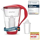 PearlCo, caraffa filtrante per l'acqua, cartuccia per filtro inclusa (compatibile con Brita® Classic) - Red