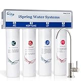 iSpring CU-A4 0,01μm Filtraggio dell'Acqua Sottolavello a Ultrafiltrazione, senza Serbatoio, 4 Stadi, Alta Capacità, Rimozione del 99,99% di Contaminanti, Cambio Rapido, Filtro con Rubinetto Cromato