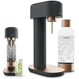 Mysoda: Ruby - 2 gorgogliatori in alluminio (senza cilindri di CO2) con bottiglia d'acqua premium da 1 l, colore: Rame nero