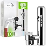 GEYSER EURO - Filtro per Acqua di Rubinetto con Materiale Unico ARAGON, Sistema di Filtraggio Dell'acqua Altamente Efficiente (Cartuccia da 3000L Inclusa)