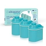 Confezione da 3 filtri per acqua Alkanatur Drops Ecologici a Bassa Emissione - Depura Ioniza - Rimuove Cloro Metalli Pesanti Pesticidi Aggiunge Magnesio pH 9 - Cartucce Tossiche - ALKANATUR