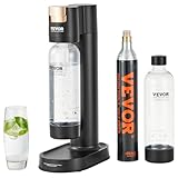 VEVOR Macchina per acqua frizzante, macchina per gassificazione domestica, kit di avviamento dell'acqua Seltzer con 2 bottiglie in PET da 1 L senza BPA, cilindro di CO2, compatibile con cilindri
