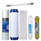 DC Solution | Filtri depuratore acqua Kit 5 filtri e Lampada UV 6 Watt osmosi inversa domestico | Acqua potabile dal rubinetto di casa