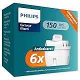 Philips Water Cartucce filtranti sostitutive Anticalcare+, 6 unità, compatibili con Brita, FINO AL 50 % IN PIÙ DI RIDUZIONE DELLA DUREZZA